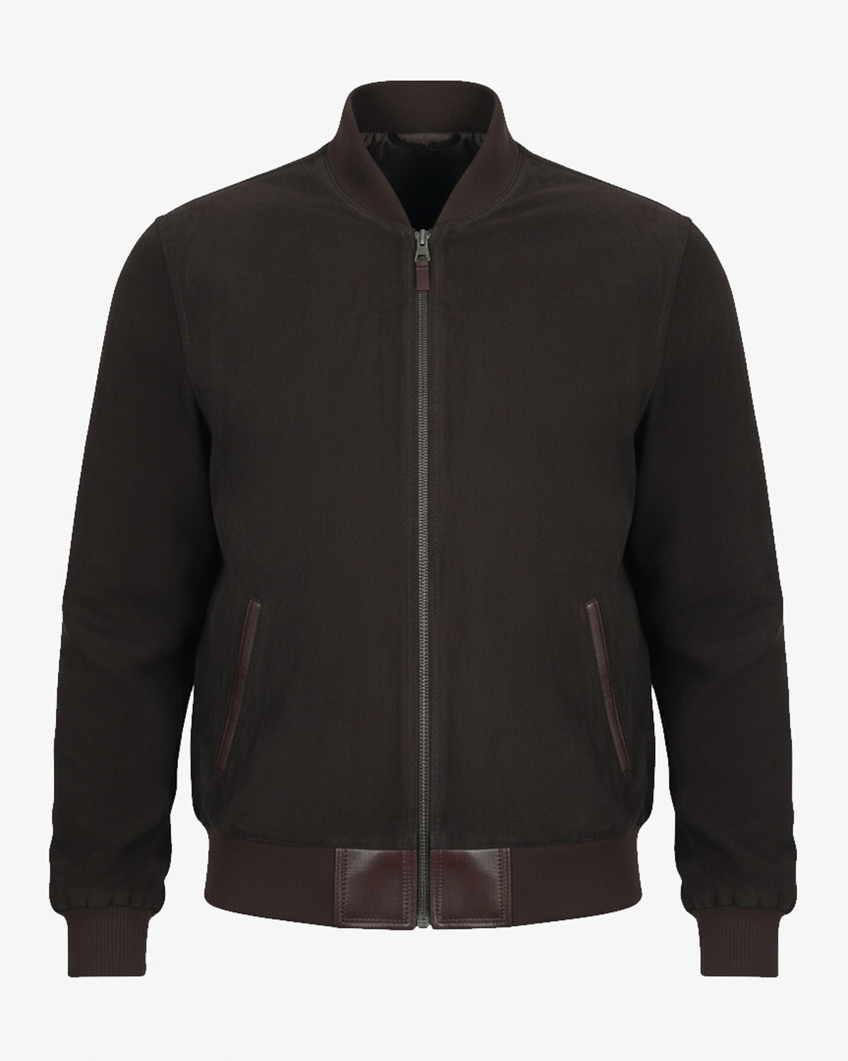 Lucca – Brown Suede Bomber Jacket for Men