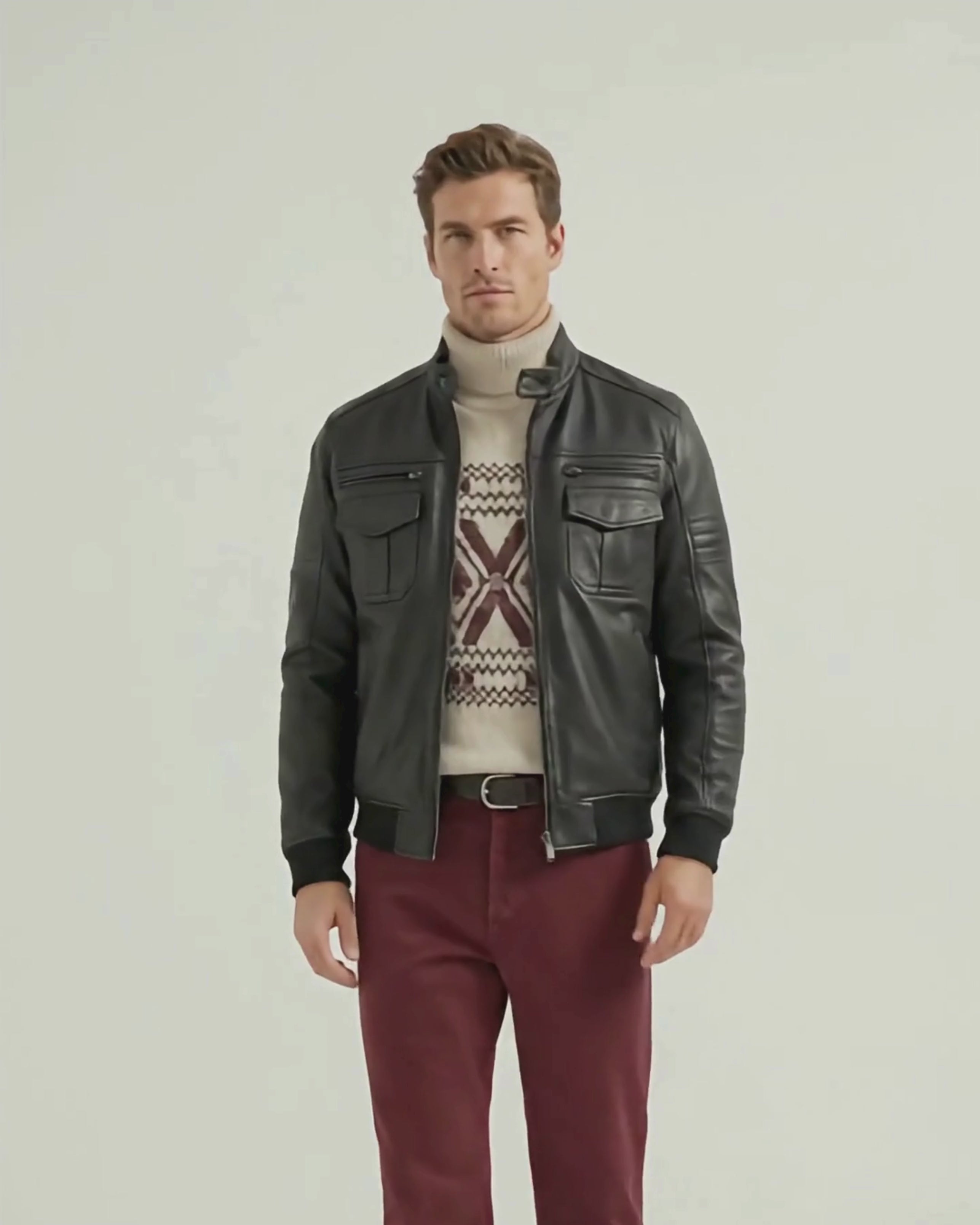 Lazio – Premium Black Leather Flight Jacket